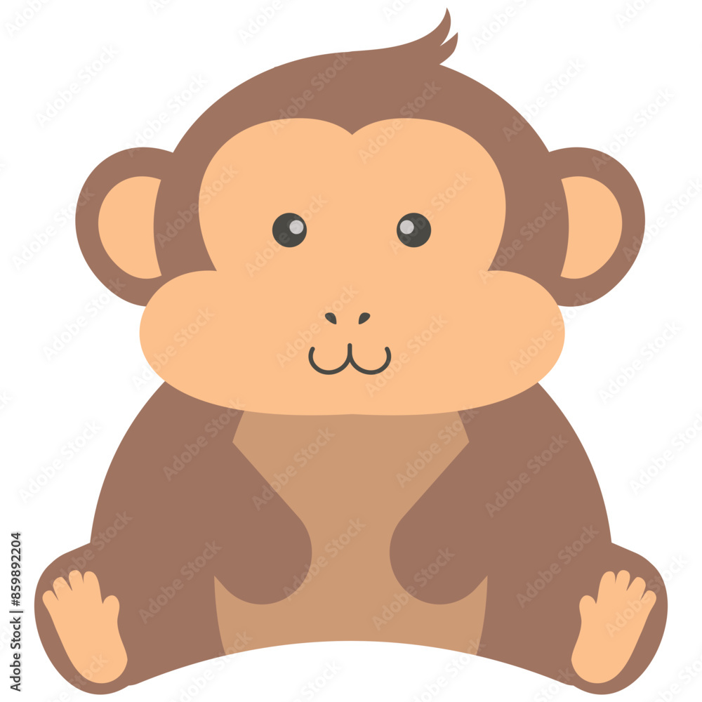 Obraz premium Cute Wildlife Isolated on White Background. Vector Illustration in Flat Style.