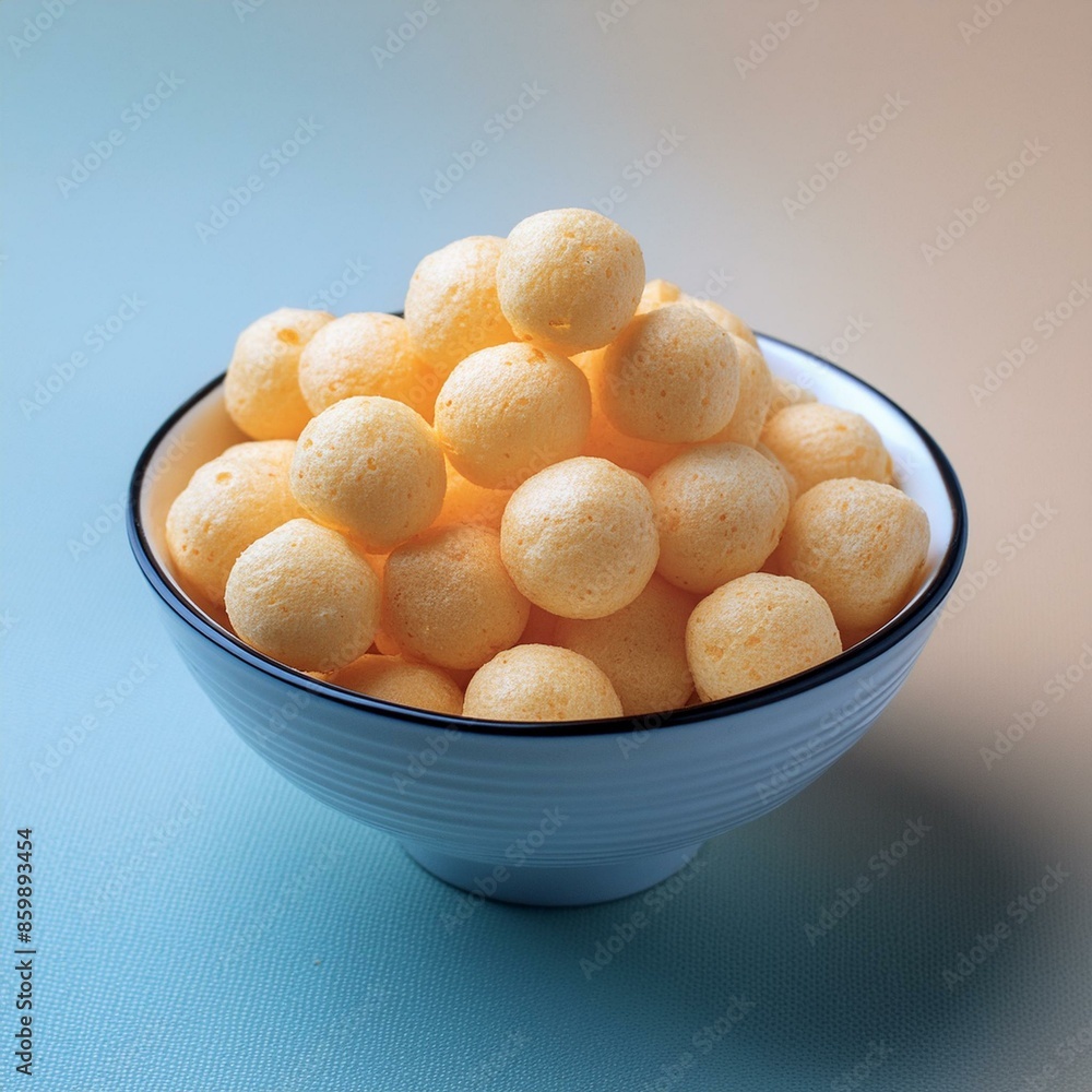 Salty cheese puffs or balls snack Salty cheese puffs or balls snack