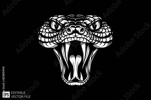 Illustration of snake head vector design