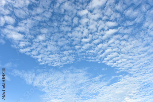 Blue sky white cloud white background. Beautiful sky and clouds in the afternoon.