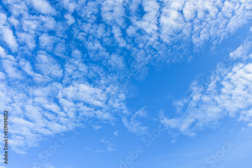 Blue sky white cloud white background. Beautiful sky and clouds in the afternoon.