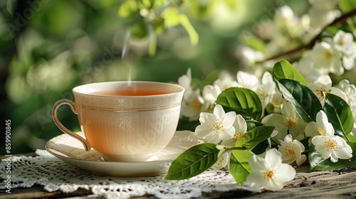 A cup of jasmine tea is a perfect way to relax and unwind. 