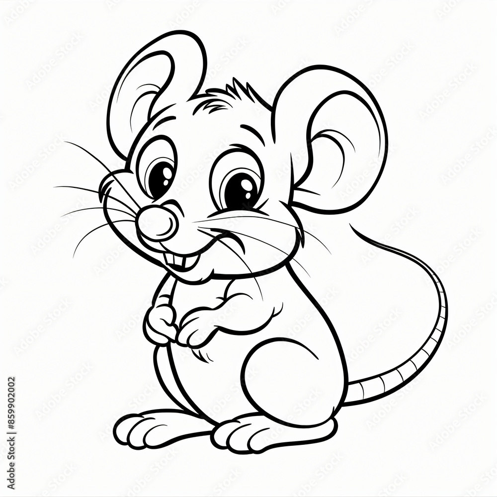 cartoon of a mouse children coloring book page cartoon of a mouse children coloring book page
