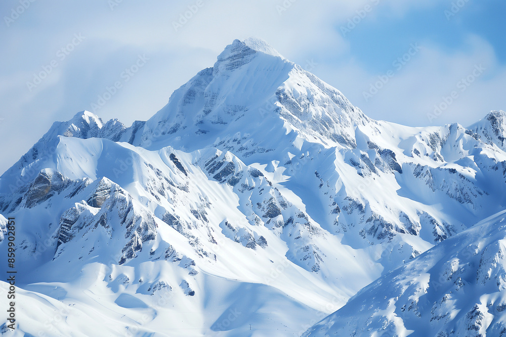 Fototapeta premium Snow-Covered Mountain Landscape