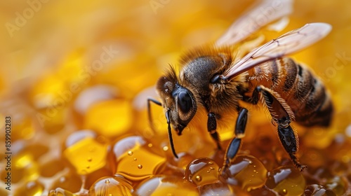 Wallpaper Mural A bee on a honeycomb. Torontodigital.ca
