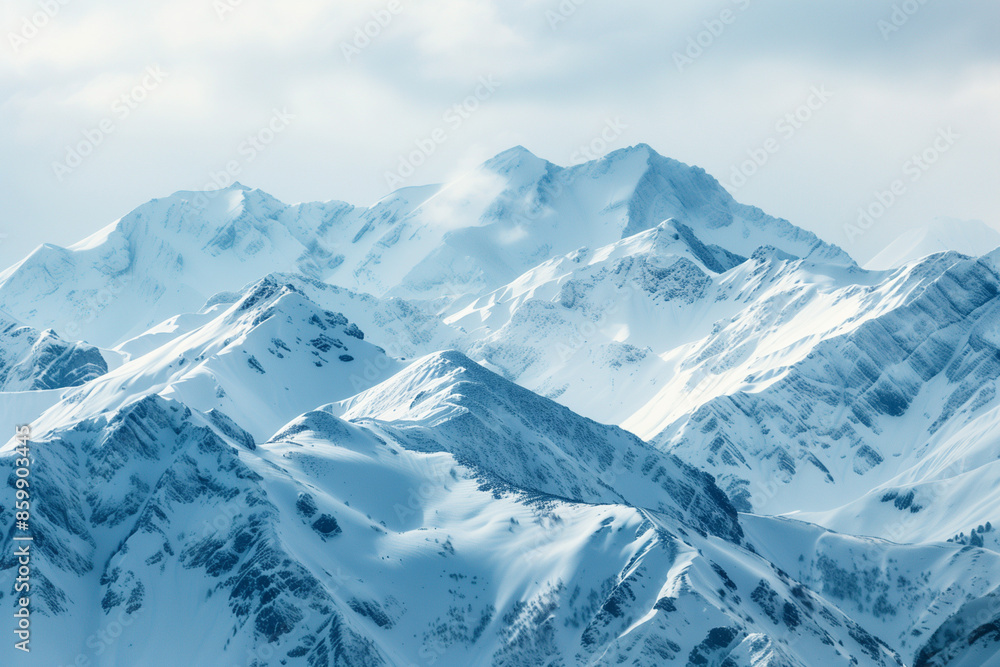 Fototapeta premium Snow-Covered Mountain Landscape