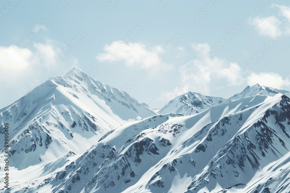 Obraz premium Snow-Covered Mountain Landscape
