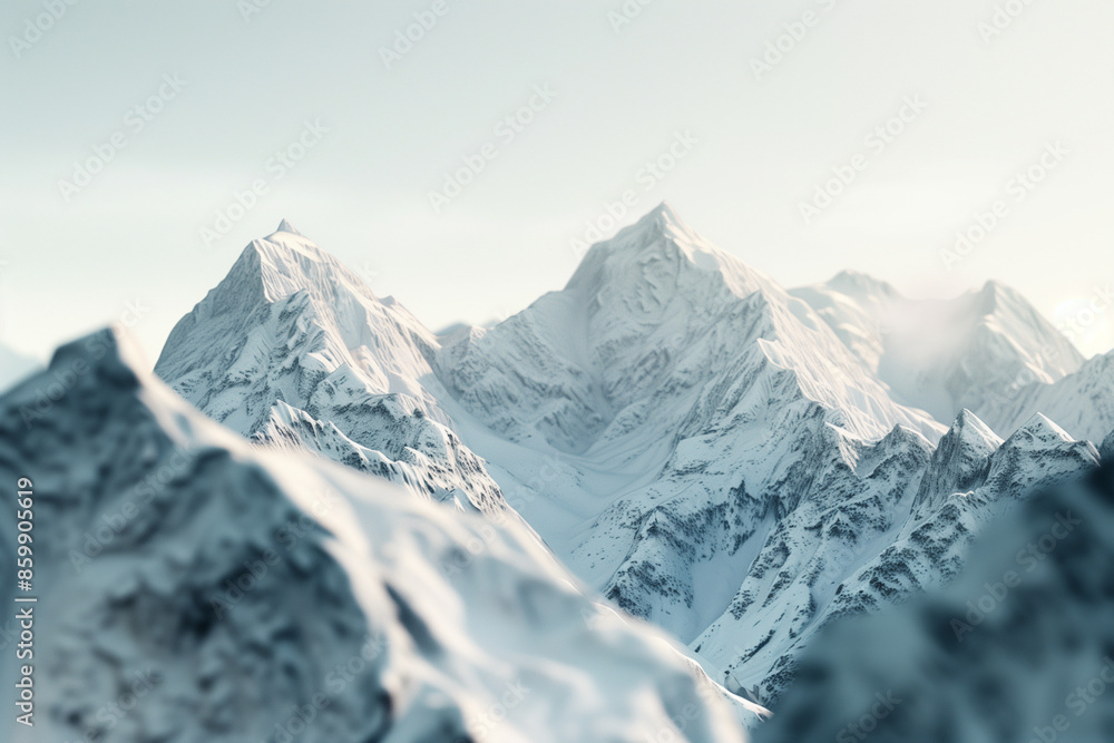 Obraz premium Snow-Covered Mountain Landscape