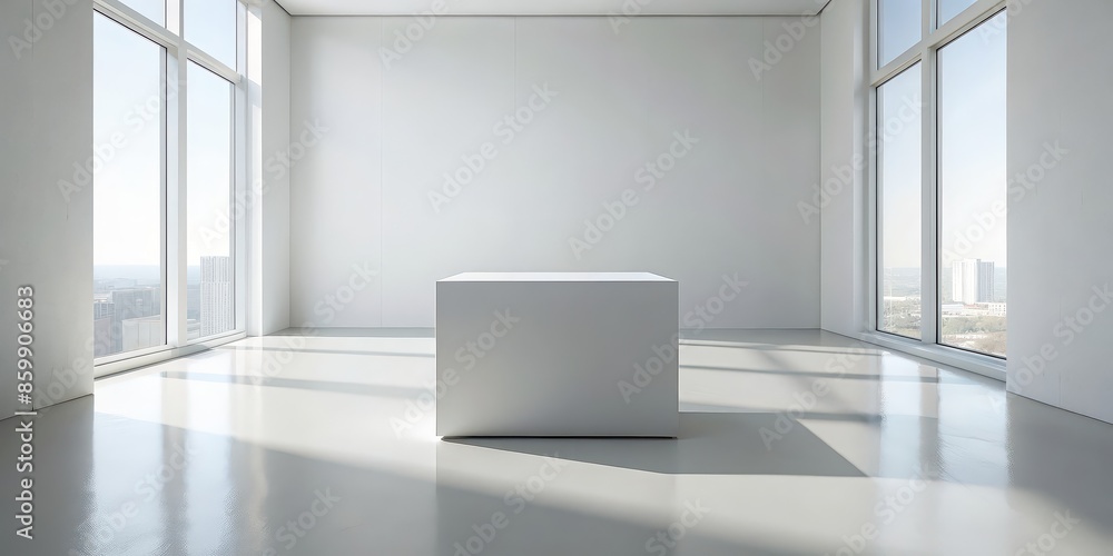 White box on white floor in room with window , minimalistic, clean, modern, empty, indoors, simplicity, design, interior, sunlight, shadows, spacious, simplicity, empty space, bright White box on white floor in room with window , minimalistic, clean, modern, empty, indoors, simplicity, design, interior, sunlight, shadows, spacious, simplicity, empty space, bright