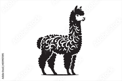 Alpaca  Vector silhouette image
