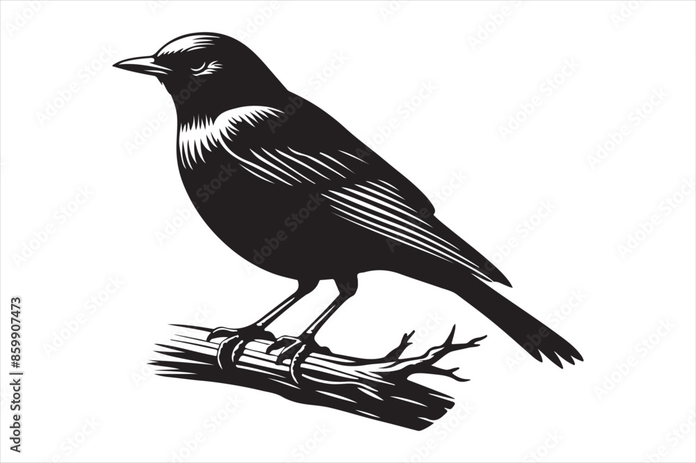 Obraz premium Blackbird Vector silhouette image