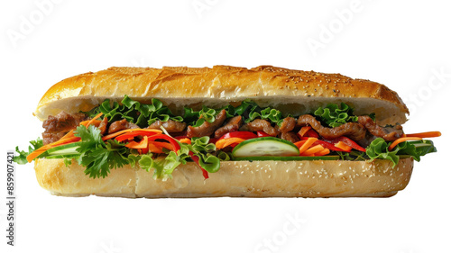 Banh Mi Sandwich on Transparent Background