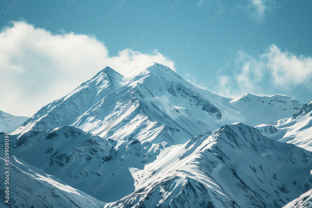 Obraz premium Snow-Covered Mountain Landscape