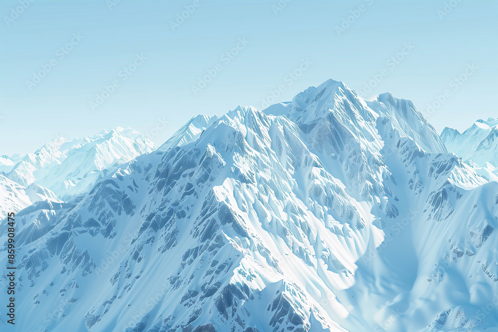 Fototapeta premium Snow-Covered Mountain Landscape