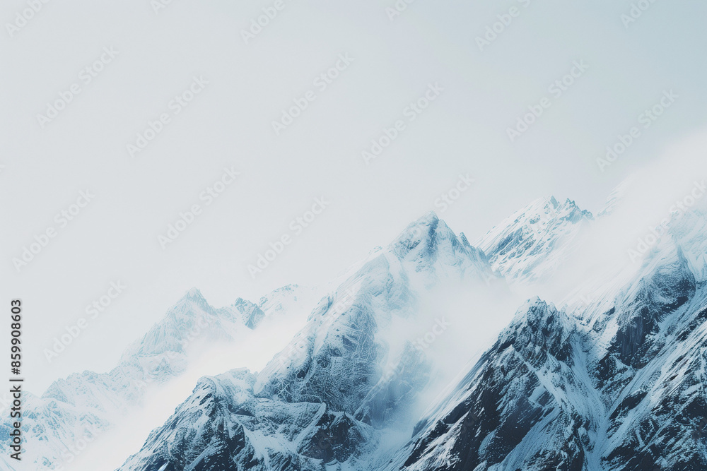 Obraz premium Snow-Covered Mountain Landscape
