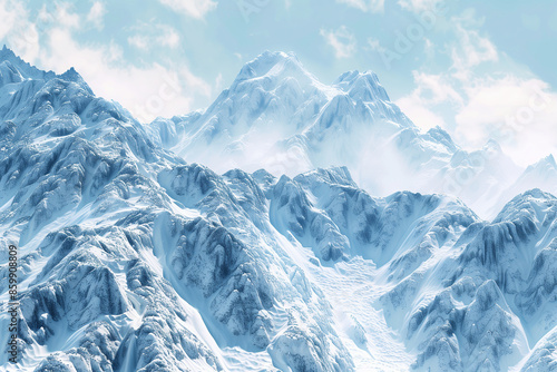 Snow-Covered Mountain Landscape