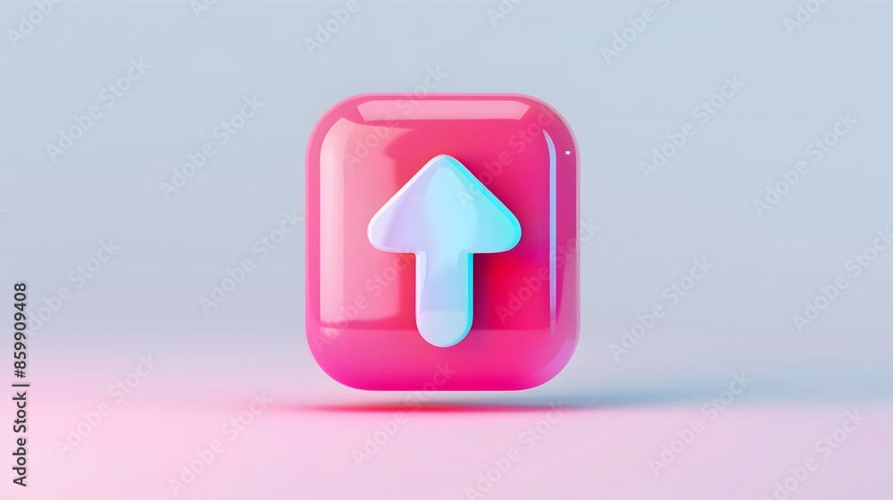 Upload icon, Upload 3d button. Upload symbol on white background - 3d rendering Upload icon, Upload 3d button. Upload symbol on white background - 3d rendering