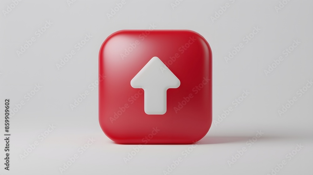 Upload icon, Upload 3d button. Upload symbol on white background - 3d rendering Upload icon, Upload 3d button. Upload symbol on white background - 3d rendering