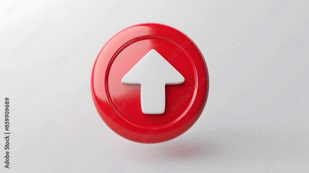 Upload icon, Upload 3d button. Upload symbol on white background - 3d rendering Upload icon, Upload 3d button. Upload symbol on white background - 3d rendering