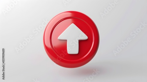 Upload icon, Upload 3d button. Upload symbol on white background - 3d rendering