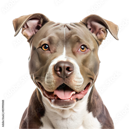 Pit bull dog isolated on transparent background