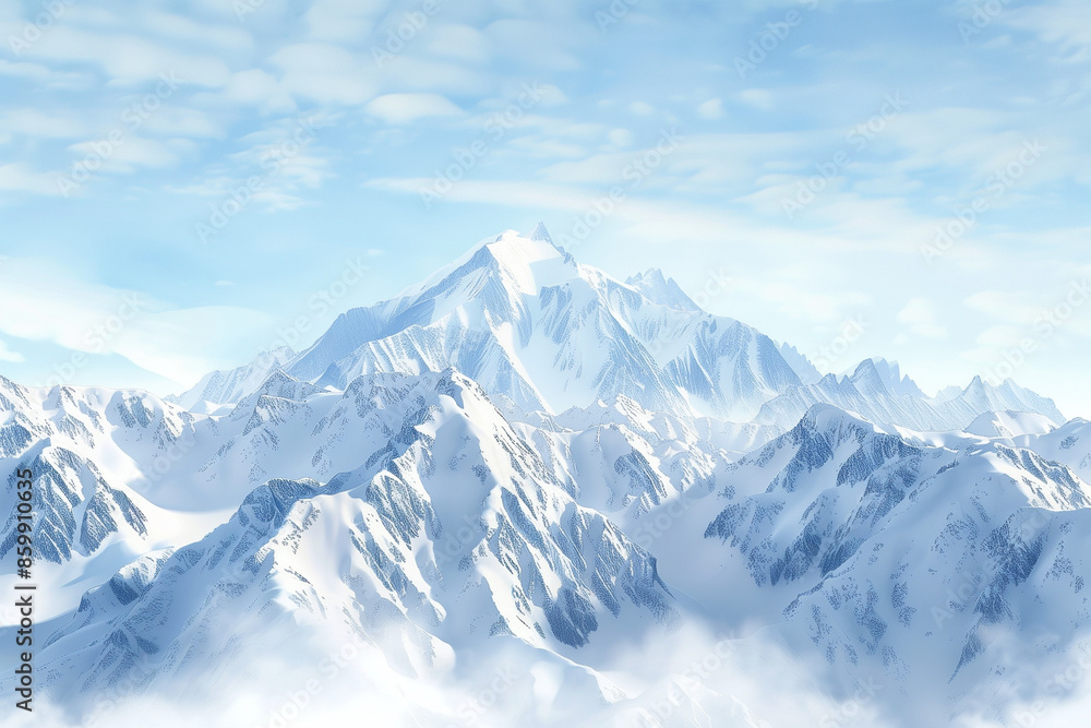Obraz premium Snowy Mountain Landscape