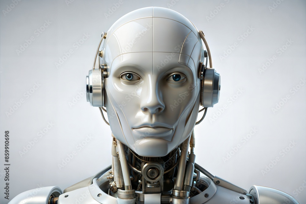 3d rendering robot head with digital background 3d rendering robot head with digital background