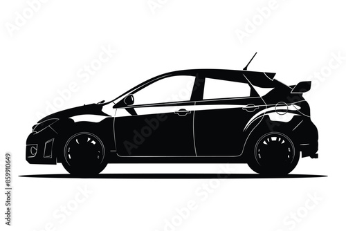 Hatchback car silhouette vector