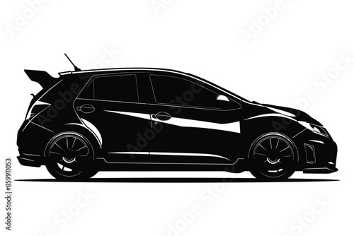 Hatchback car silhouette vector