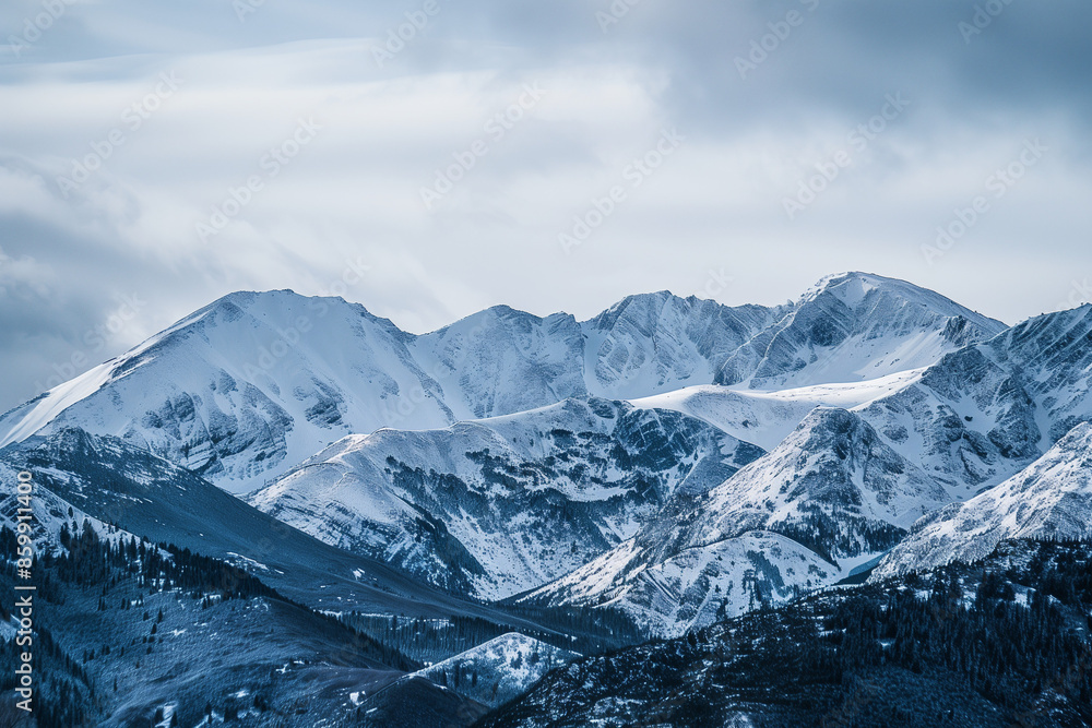 Obraz premium Snowy Mountain Landscape