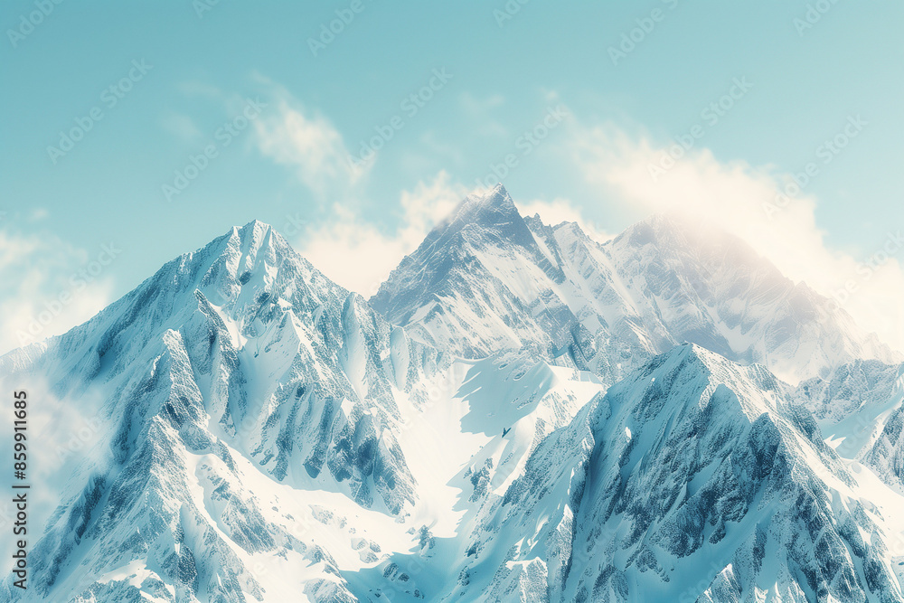 Obraz premium Snowy Mountain Landscape