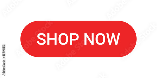 Shop Now Button - Vector Illustration Isolated on White Background