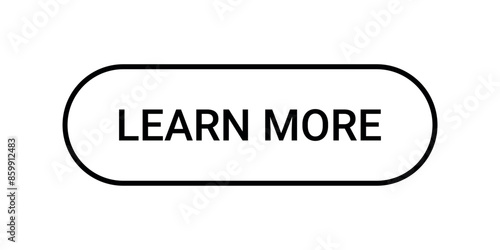 Outline Learn More Button - Isolated PNG Illustration on White Background