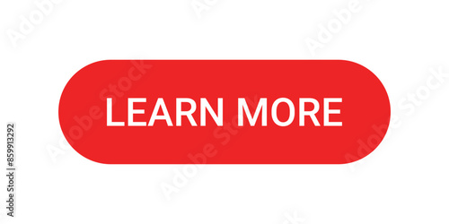 Red Learn More Button - Isolated PNG Illustration on White Background