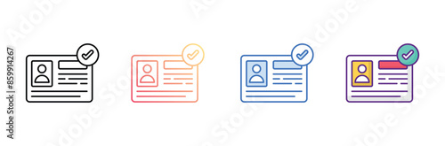 identity verification icon design with white background stock illustration