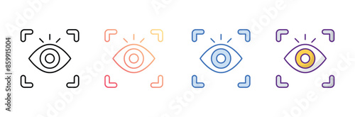 biometric symbols icon design with white background stock illustration