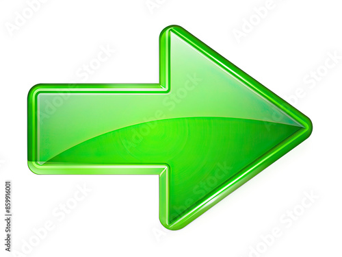 A green, glossy right arrow graphic isolated on a white background. Generative AI