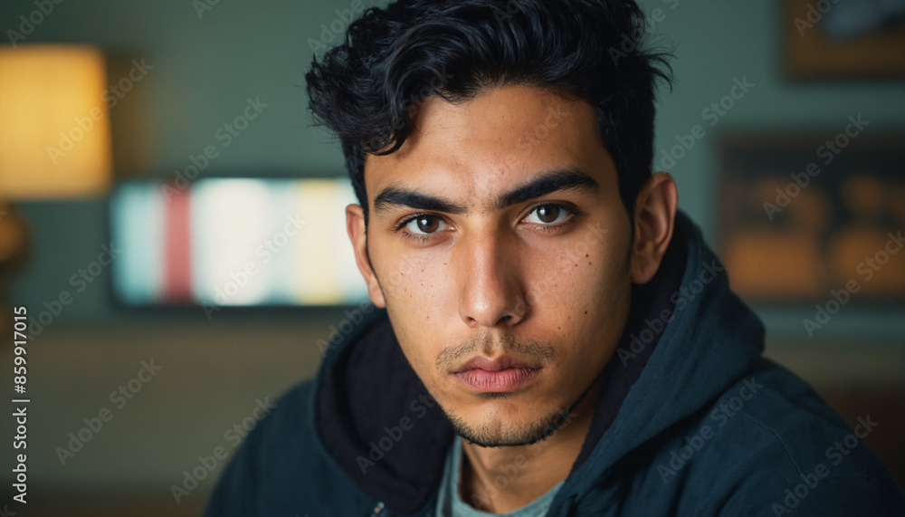 man young adult or teen teenager boy, latino hispanic young hispanic man with serious face as portrait man young adult or teen teenager boy, latino hispanic young hispanic man with serious face as portrait