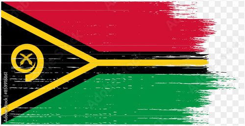 Vanuatu flag brush paint textured isolated  on png or transparent background. vector illustration 