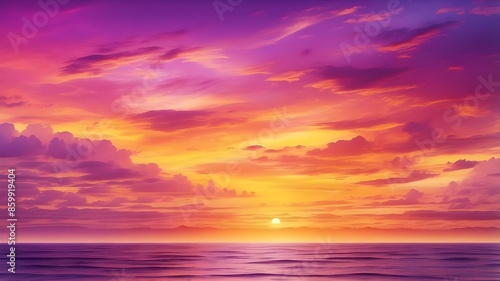 sunset over the ocean,sunset background,Purple, orange and yellow sky over the sea - Fantasy vibrant panoramic sunset sky - Gradient rich colors - ethereal dreamy summer sunset or sunrise sky. Uplifti