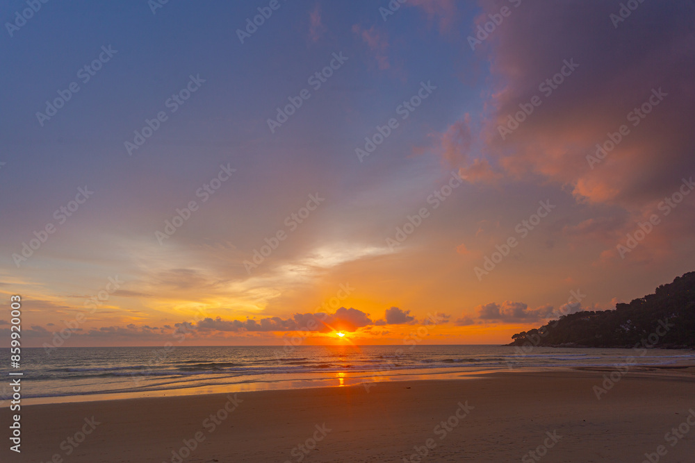 Scenery sweet sky cloud scape in colorful sunset..colorful light through to the cloud above the ocean..Scene of Colorful romantic sky sunset background..An ocean sunset with a sweet sky Scenery sweet sky cloud scape in colorful sunset..colorful light through to the cloud above the ocean..Scene of Colorful romantic sky sunset background..An ocean sunset with a sweet sky