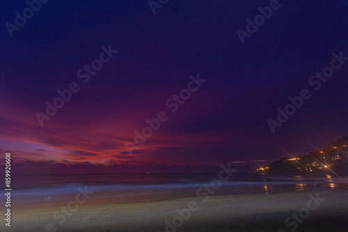 amazing sky at sunset..Scene of Colorful romantic sky sunset with cloud in sweet sky background..colorful clouds moving away rolling. .colorful clouds adorn the sky over the sea.