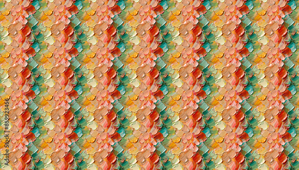 Fototapeta premium Closeup of sunset and sage brushstrokes, a closeup of sunset and sage abstract flat brushstrokes, resembling the texture of rounded flower petal