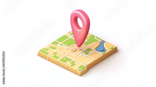 Mark location. Locate pin gps map. Realistic 3d design In plastic cartoon style. Icon isolated on white background. Vector illustration