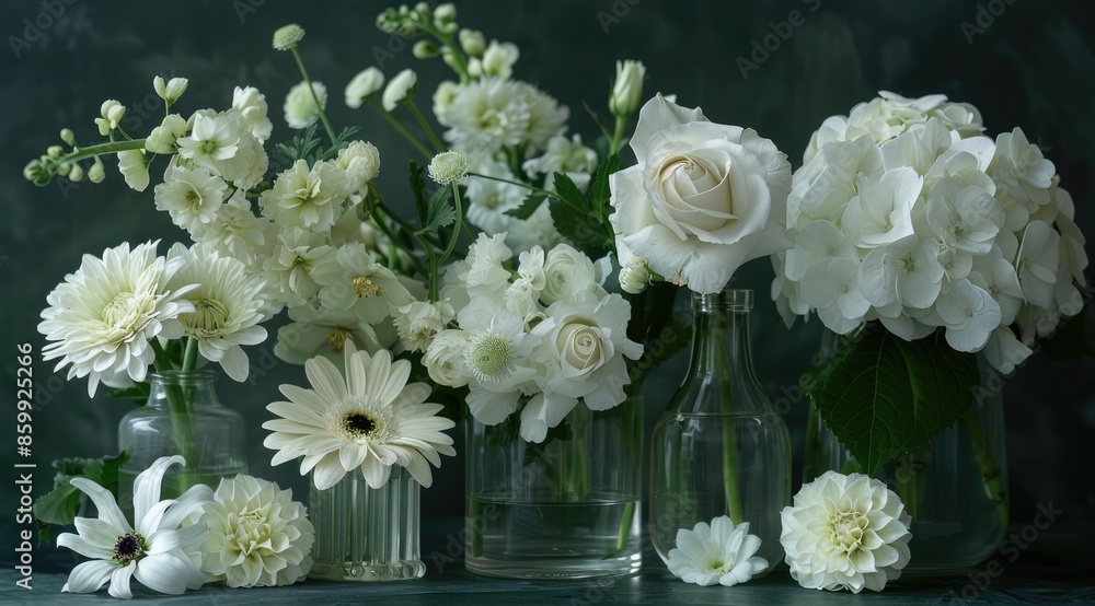 White floral arrangement on light backdrop