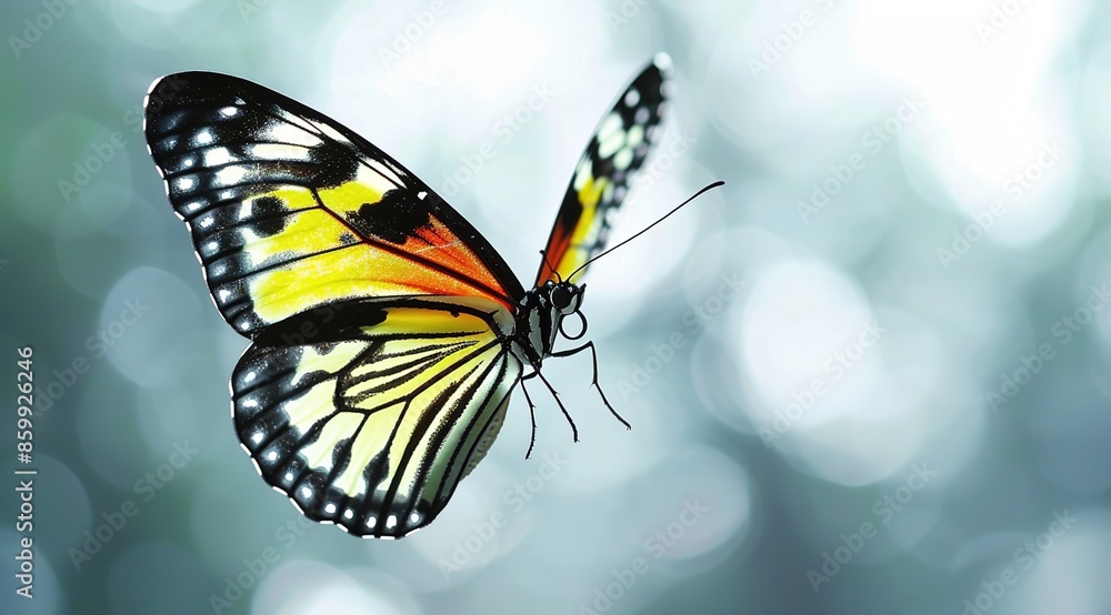 Naklejka premium butterfly on a leaf