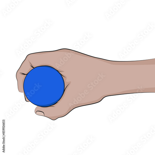 Vector hand holding a glass jar.