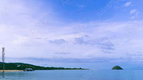 Walking along the beach of the Logbon Island. Romblon Island, Philippines