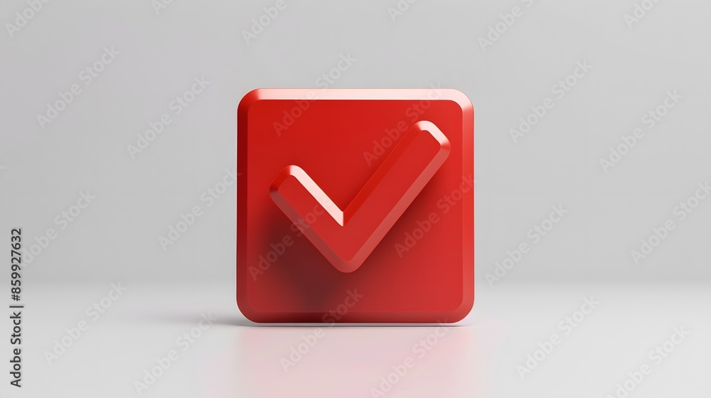 Like or correct symbol icon isolated white background, checkmark button, mobile app icon. 3d render illustration Like or correct symbol icon isolated white background, checkmark button, mobile app icon. 3d render illustration
