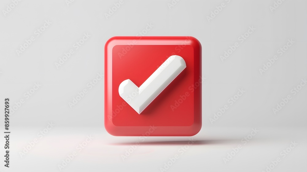 Like or correct symbol icon isolated white background, checkmark button, mobile app icon. 3d render illustration Like or correct symbol icon isolated white background, checkmark button, mobile app icon. 3d render illustration